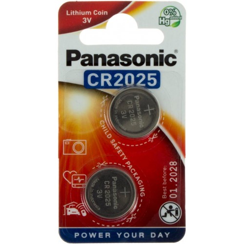 Батарейка Panasonic CR2025/2bl 3V lithium (24)