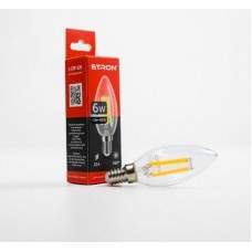 Лампа Etron Filament Power прозрачное стекло LED 1-EFP-126 C37 6Вт 4200K Е14 (10)