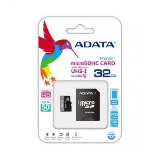 Карта памяти 32 Gb Micro-SDHC A-Data Premier (adapter) class10 3947