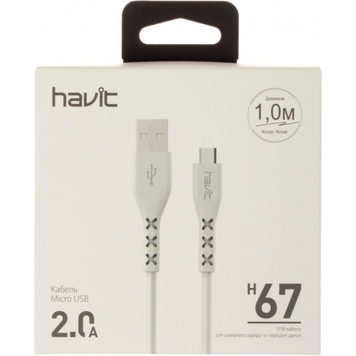 Кабель USB> microUSB Havit HV-H67 1 м white 1490