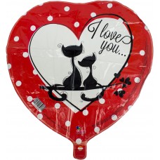 Кулька повітряна плівка серце I love you Кошенята