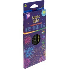 Карандаши цветные 12 цветов Night light трехгранные,в коробке (6) CF15183