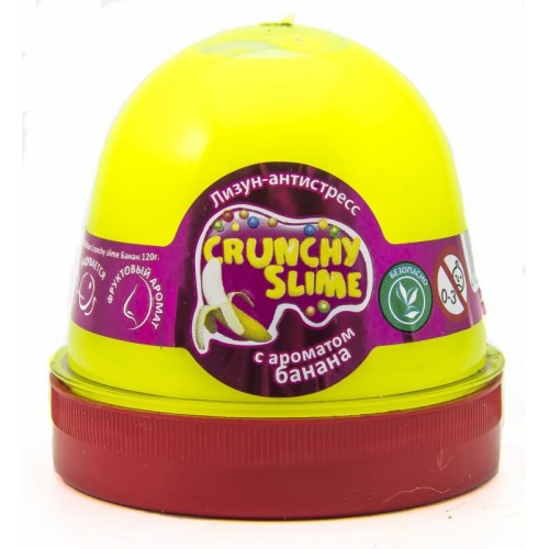 Лизун-антистресс  Mr. Boo Crunchy slime Банан 120 гр (24) 80089