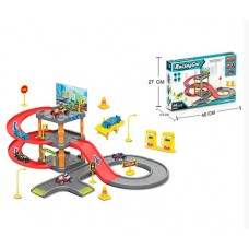 Гараж 3 этажа, 3 машины от 6 см, дорожные знаки, 32 детали, в коробке 40 х27,5 х5,5 см (36) P3032