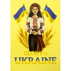 Магніт вініл Україна Дівчина з колосками 10х7см