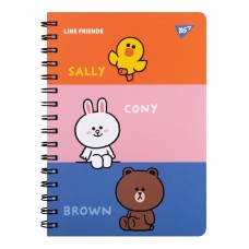 Блокнот пруж. A5 80арк. Line Friends з гумкою 151770/Yes/(1)(10)(20)