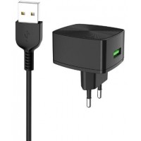 Зарядний пристрій Hoco C70A швидка зарядка 1USB+microUSB 3.0A black