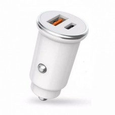 Зарядний пристрій авто. XO CC25 швидка зарядка 1USB+Type-C 18w white