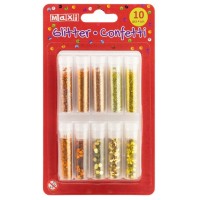 Блискітки Maxi 6кольор. + конфетті для декорування MX61728(24)