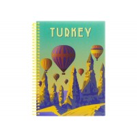 Блокнот пруж. А5 80арк. кліт. пласт. "Economix" Turkey Travelling 05 №E21953-05(5)(50)