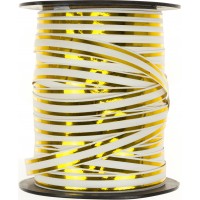  Фольгированная лента для воздушных шаров и декора белая с золотом 1 см