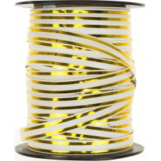  Фольгированная лента для воздушных шаров и декора белая с золотом 1 см