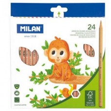 Олівці кольор. 24 кольор. "Milan" №07221224FSC шестикутні,в футлярі(6)
