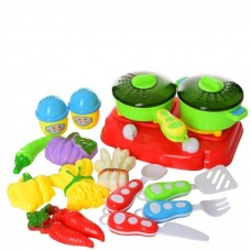 Набір посуду: плита, сковорідка, кухонне приладдя, овочі 6 шт, в коробці 46х32х7 см (18) RM190AB-6