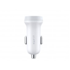 Зарядное устройство авто. Havit 2 USB white HV-CC2008