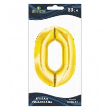 Кулька повітряна фольгована Цифра-0 80 см золото (1) 830810 Pelican