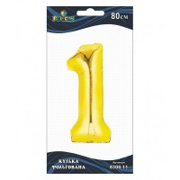 Кулька повітряна фольгована Цифра-1 80 см золото (1) 830811 Pelican
