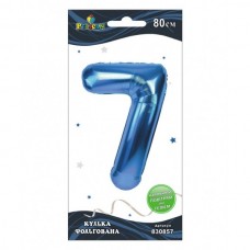 Кулька повітряна фольгована Цифра-7 80 см синя (1) (5) (20) 830857 Pelican