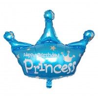 Кулька повітряна фігура фольгована Корона. Prince блакитна GF-A0218  