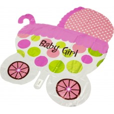 Кулька повітряна фігура фольгована Коляска. Baby Girl A0222  