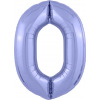 Кулька повітряна фольгована 40/102cм Цифра-0 Slim пастельний фіолетовий Agura 755174 
