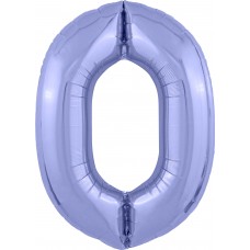 Кулька повітряна фольгована 40/102cм Цифра-0 Slim пастельний фіолетовий Agura 755174 