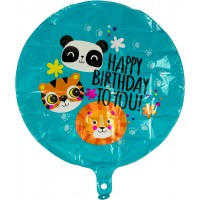 Кулька повітряна фольгована кругла Happy Birthday To you Тваринки (50) YX061  