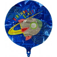 Шарик воздушный пленка круглый Birthday. Космос А0400