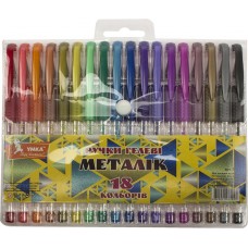Набір ручок гелевих Умка Metallic 18 кольорів (12) (48) ГР51  