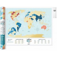 Плакат-скетч карта світу Travel Map Holiday Lagoon World  