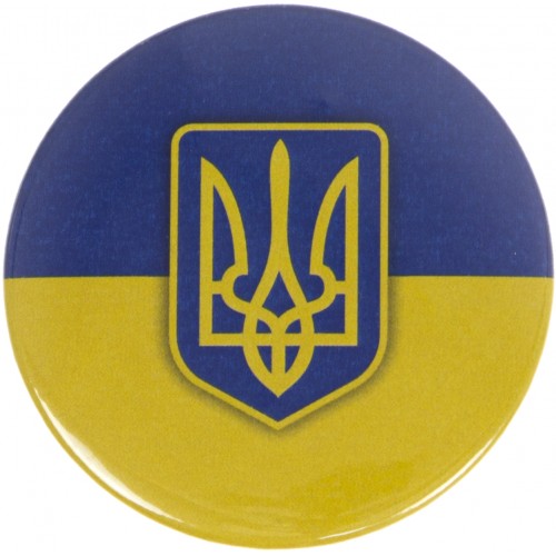 Значок 56 мм металлический Флаг/трезубец