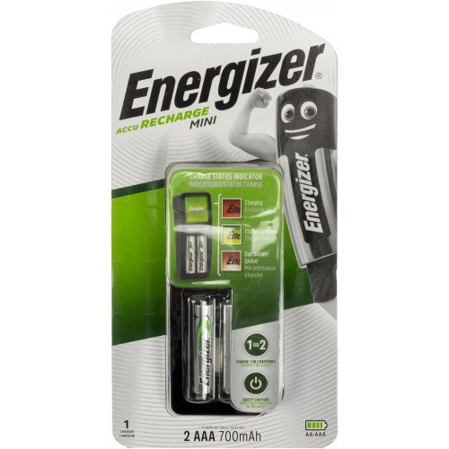 Зарядний пристрій універсальний Energizer CH2PC3 Mini EU + 2 NH12/AAA 700 mAh