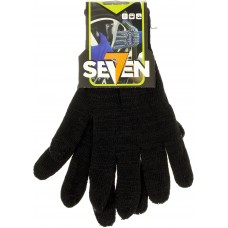 Рукавиці трикотажні Seven чорні без ПВХ подвійні крапки (5) 7116б/69382