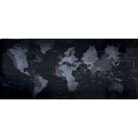 Коврик тканевый MAP карта мира 900х400х3мм
