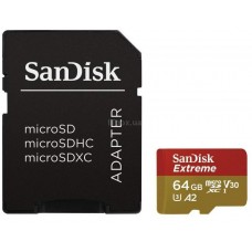Карта пам'яті 64Gb Micro-SDHC (UHS-1) SanDisk Ultra 100 Mb/s (adapter)class10 5060