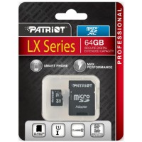 Карта пам'яті 64 Gb Micro-SDHC(UHS-1) Patriot LX series adapter class10 5581  