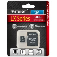 Карта памяти 64 Gb Micro-SDHC(UHS-1) Patriot LX series adapter class10 5581