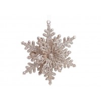 Украшение пластиковое Снежинка 11 см, шампань (1) (45) (180) 788-720 Bonadi