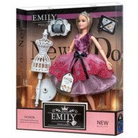 Кукла Emily 29 см, на шарнирах, с манекеном, аксессуары, в коробке, 28 х6х32,5 см (24) (48) КИ QJ081 B
