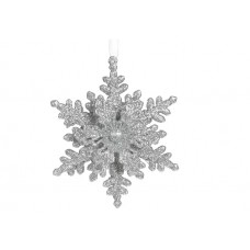 Украшение пластиковое Снежинка 11 см серебро (1) (45) (180) 788-757 Bonadi