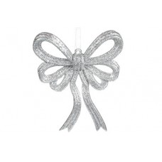 Прикраса пласт. Бант 13х11см срібло 788-809/Bonadi/(30)