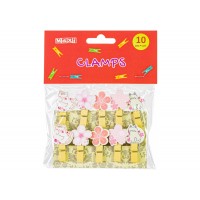 Прищіпки для декорування Maxi Cats&Flowers 10 шт з мотузкою 130 мм (20) MX62589