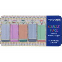 Стикеры-закладки бумажные Economix  Fun Pencils 18 х50 мм 125 шт 5 цветов (24) E20963