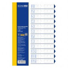 Розділювач сторінок Economix A4 пластиковий 12 кольорових розділювачів (25) E30808