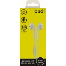 Навушники вставні Budi 1,2 м white, мікрофон M8J102EP Breidon