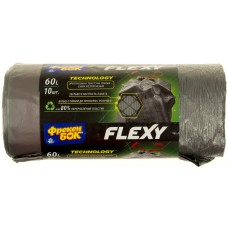 Пакети для сміття з затяжкою ФБ Flexy LD 60 л 10 шт графіт 9482  