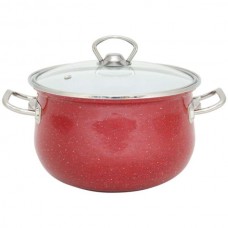 Каструля нержавіюча Infinity Sce P450B 24 см 6,5 л зі скляною кришкою Red (6) 75103
