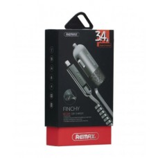 Зарядний пристрій авто. Remax1 USB та lighting та microUSB 3.4 A black RCC103