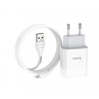 Зарядний пристрій Hoco C72A 1USB+lighting 1м 2.1A white(30)