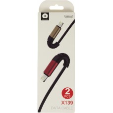Набор кабелей WUW lightning 2шт, USB black Breidon X139